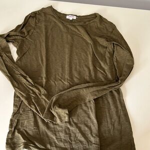 Goldie Signsture Slub Long Sleeve Tee - Size Medium in Olive Green